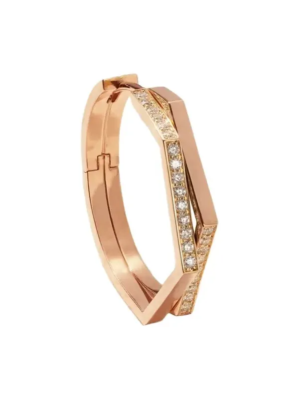 Antifer Medium 18-karat Rose Gold Diamond Single Hoop Earring