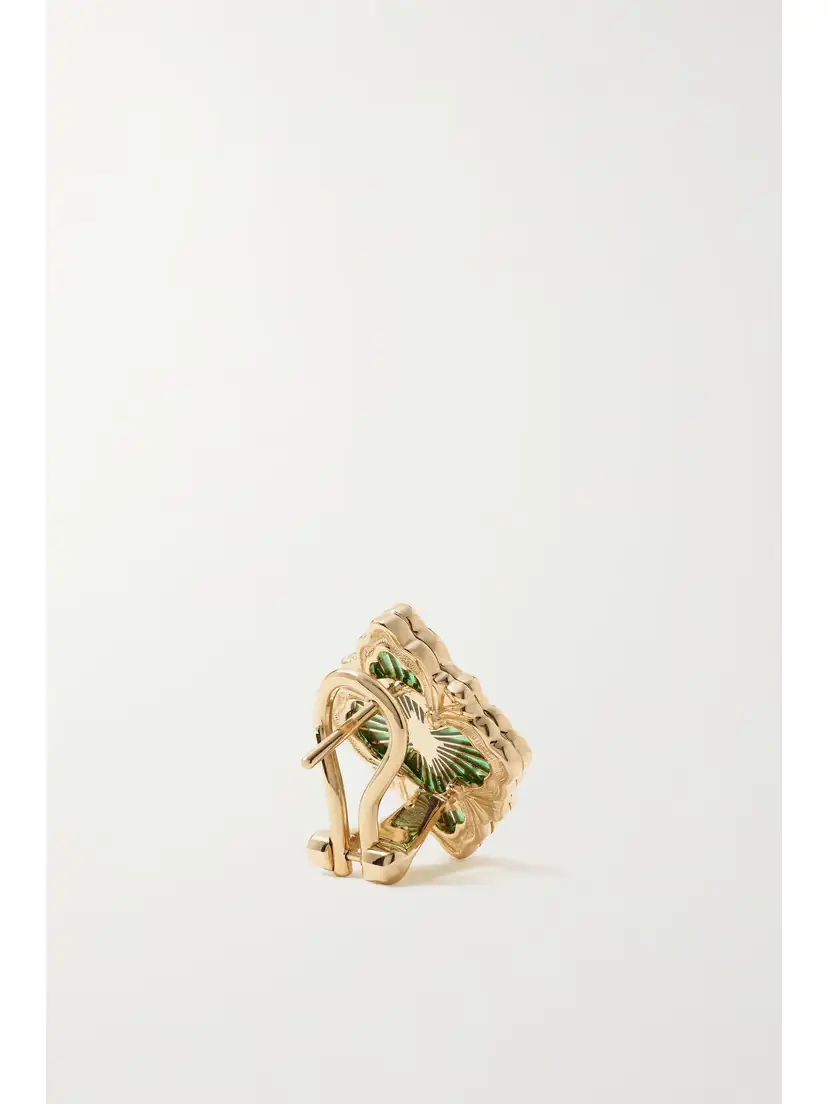 Buccellati Opera Tulle 18-karat Gold Enamel Earrings | Thumbnail 3 Buccellati Opera Tulle 18-karat Gold Enamel Earrings | Thumbnail 3