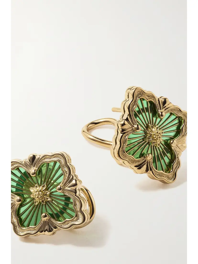 Buccellati Opera Tulle 18-karat Gold Enamel Earrings | Thumbnail 4 Buccellati Opera Tulle 18-karat Gold Enamel Earrings | Thumbnail 4