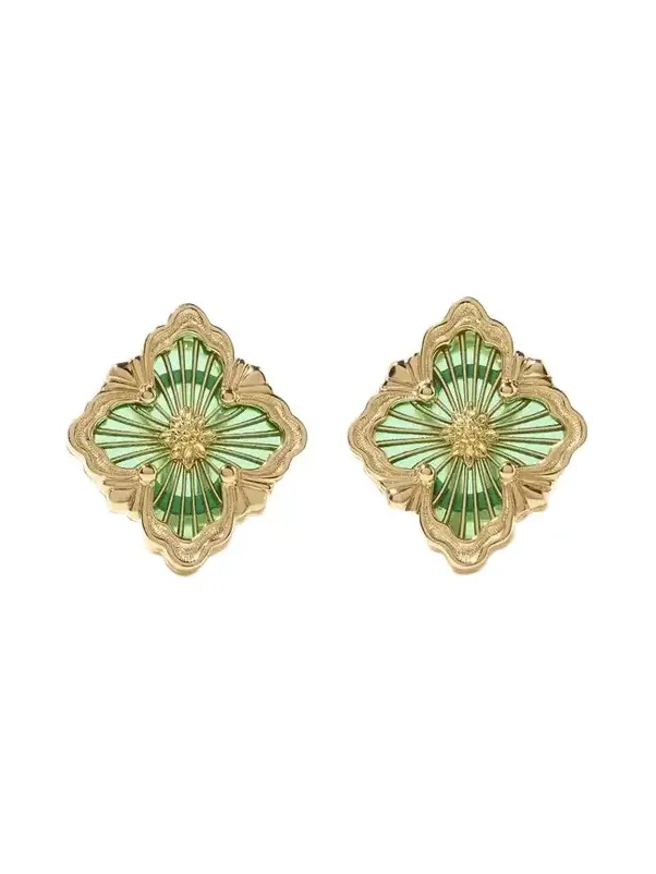 Opera Tulle 18-karat Gold Enamel Earrings