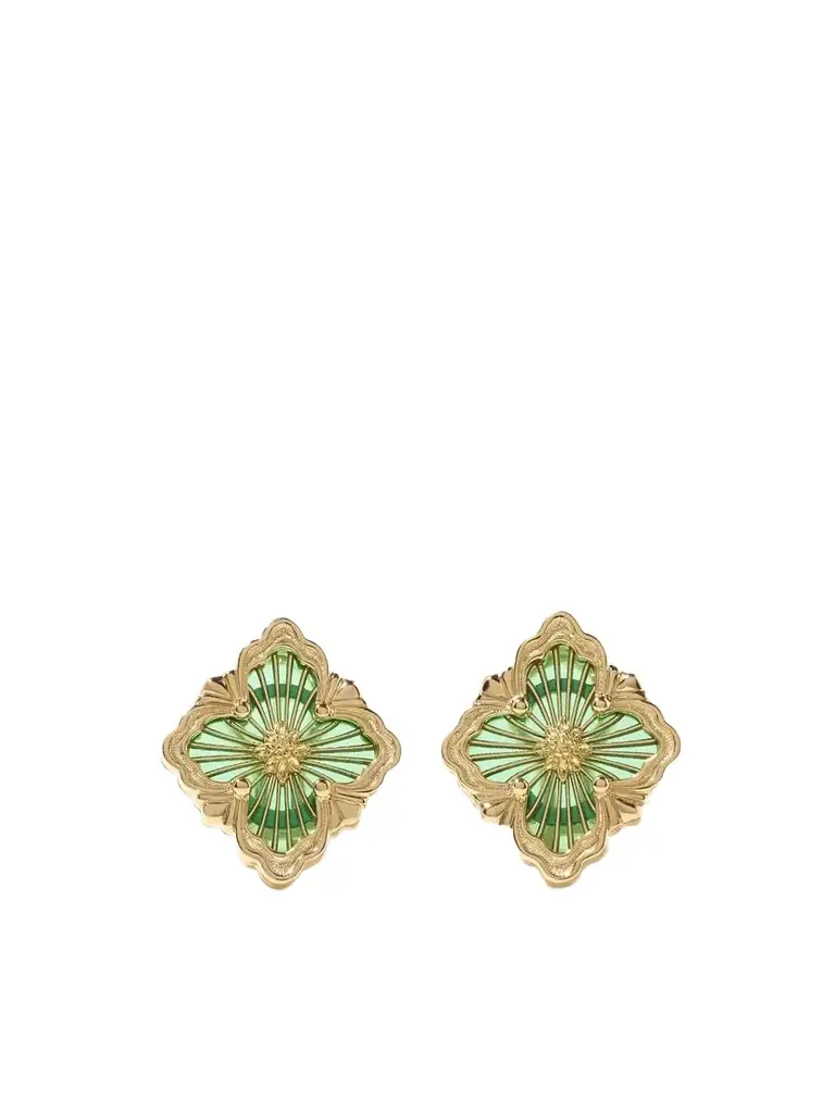 Opera Tulle 18-karat Gold Enamel Earrings