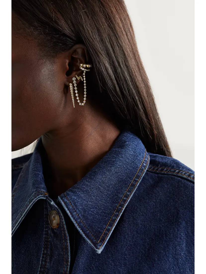 Melissa Kaye Audrey 18-karat Gold Diamond Ear Cuff | Thumbnail 2 Melissa Kaye Audrey 18-karat Gold Diamond Ear Cuff | Thumbnail 2