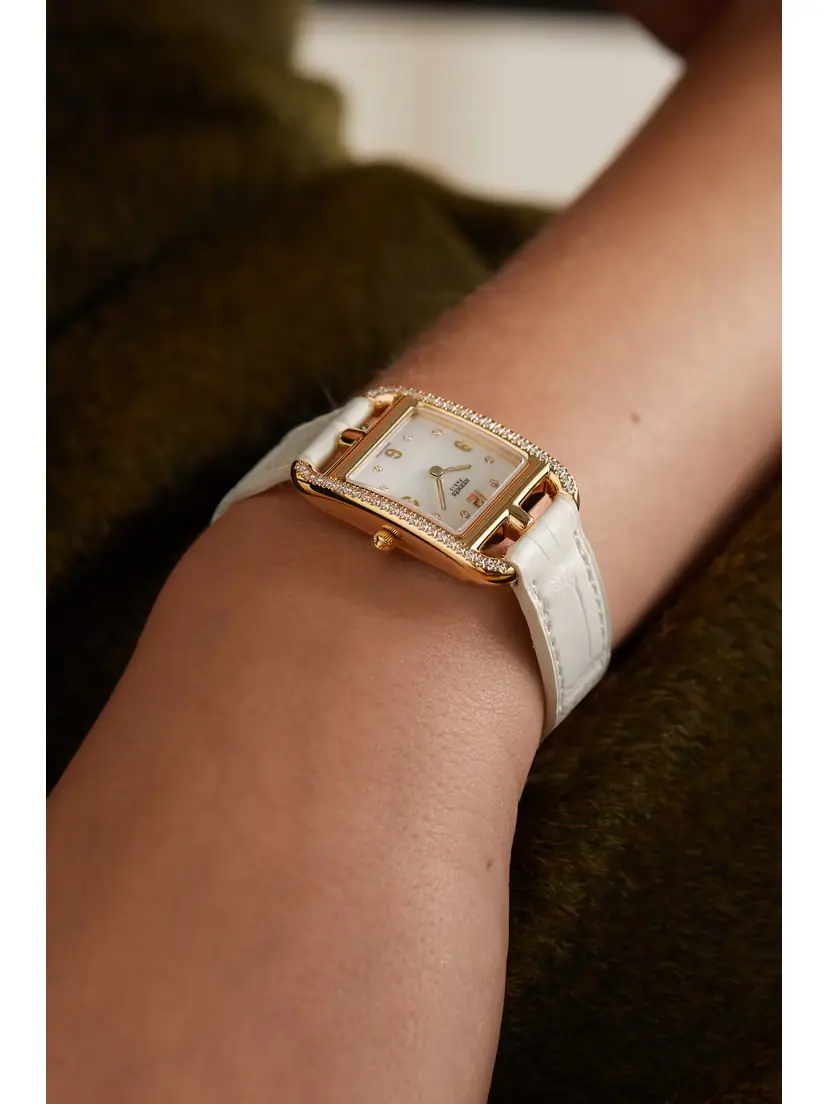 Hermès Timepieces Cape Cod 31mm Small 18-karat , Alligator, Mother-of-pearl And Diamond Watch | Thumbnail 2