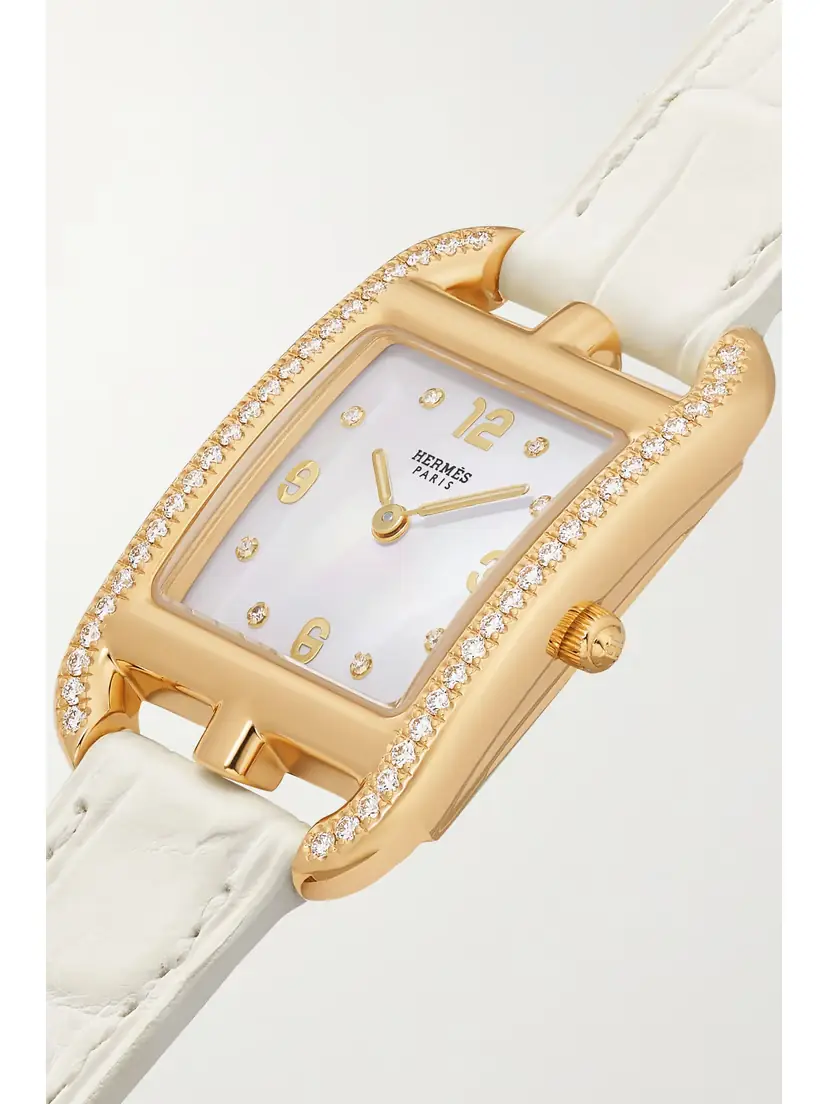 Hermès Timepieces Cape Cod 31mm Small 18-karat , Alligator, Mother-of-pearl And Diamond Watch | Thumbnail 3