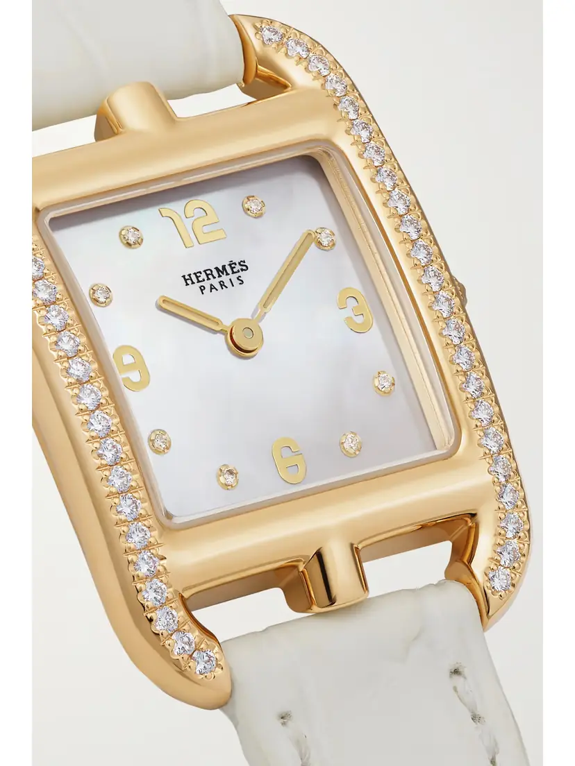 Hermès Timepieces Cape Cod 31mm Small 18-karat , Alligator, Mother-of-pearl And Diamond Watch | Thumbnail 5