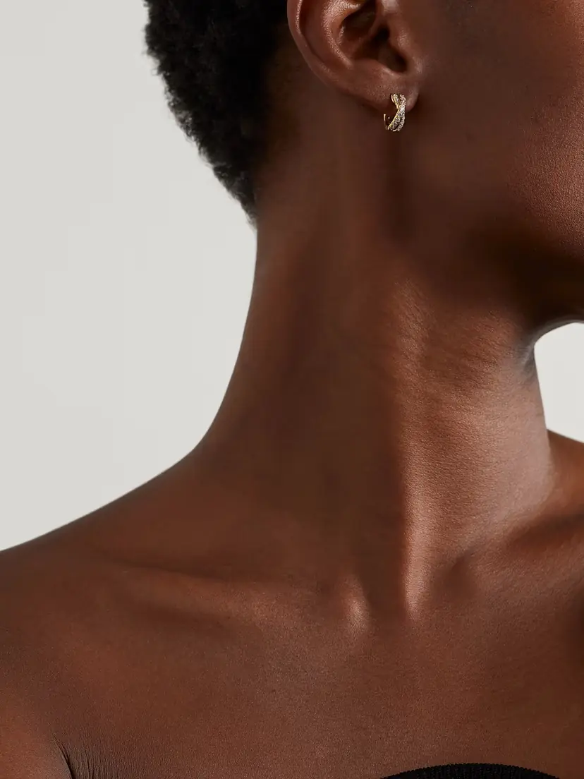 David Yurman Crossover 18-karat Gold Diamond Hoop Earrings | Thumbnail 2