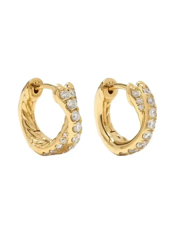 Crossover 18-karat Gold Diamond Hoop Earrings Crossover 18-karat Gold Diamond Hoop Earrings