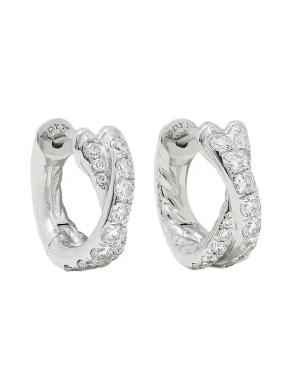 Crossover 18-karat White Gold Diamond Hoop Earrings Crossover 18-karat White Gold Diamond Hoop Earrings