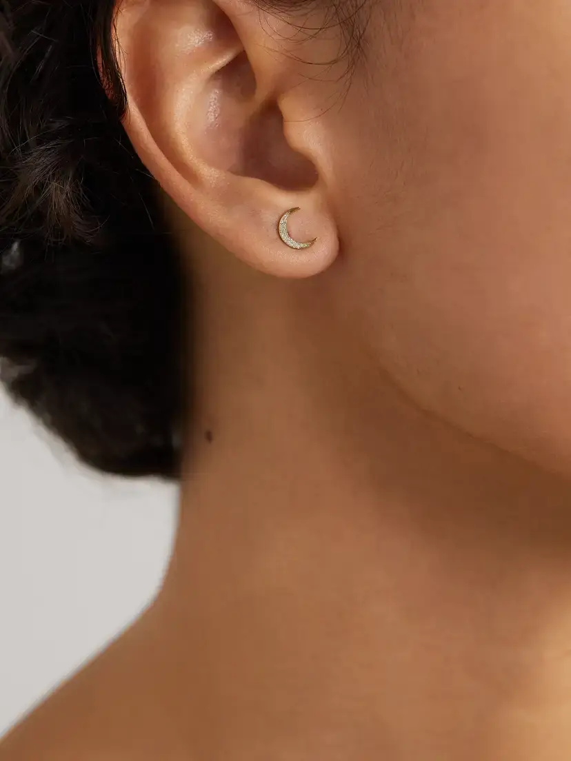 Jennifer Meyer Mini Carson 18-karat Gold Diamond Earrings | Thumbnail 2