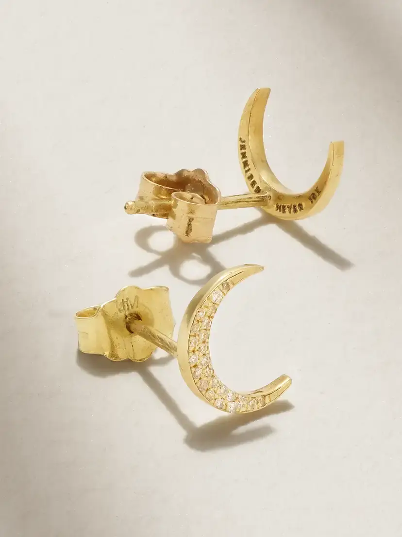 Jennifer Meyer Mini Carson 18-karat Gold Diamond Earrings | Thumbnail 3