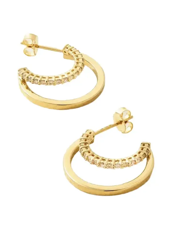 Double Hoops 18-karat Gold Diamond Hoop Earrings Double Hoops 18-karat Gold Diamond Hoop Earrings