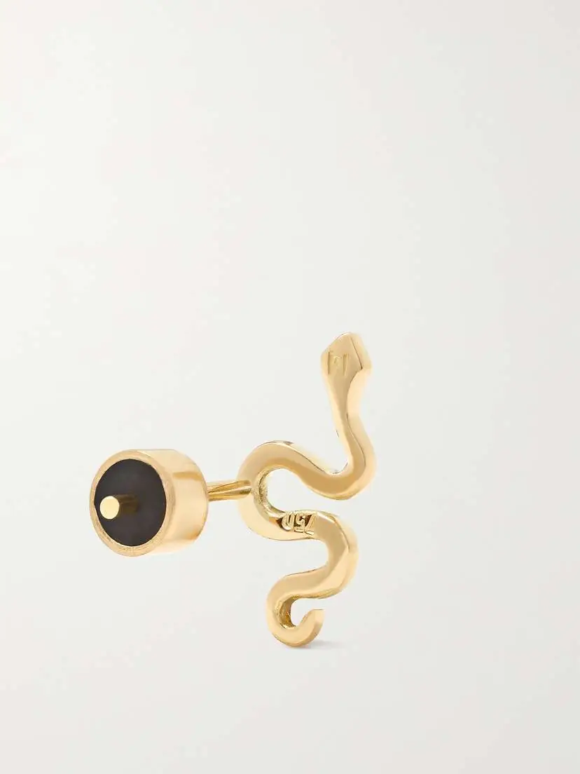 Ileana Makri Little Snake 18-karat Gold, Diamond And Tsavorite Earrings | Thumbnail 4