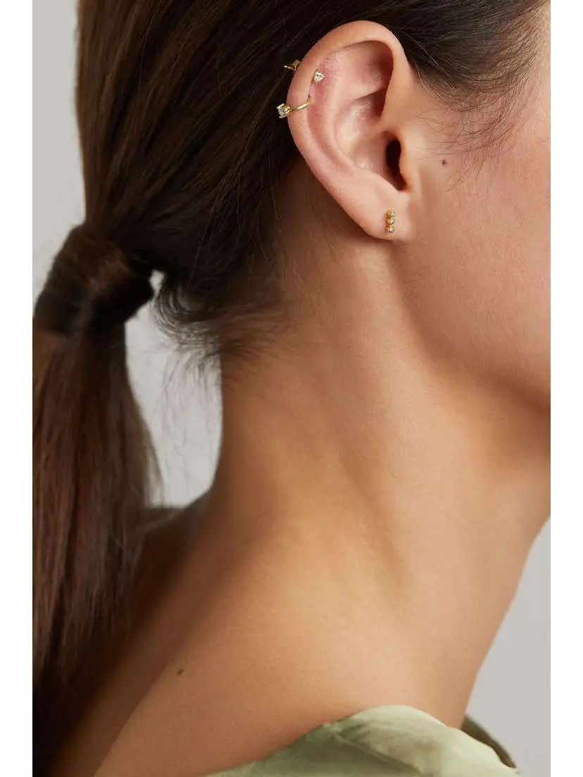 Jennifer Meyer Cartilage 18-karat Gold Diamond Hoop Earrings | Thumbnail 4 Jennifer Meyer Cartilage 18-karat Gold Diamond Hoop Earrings | Thumbnail 4