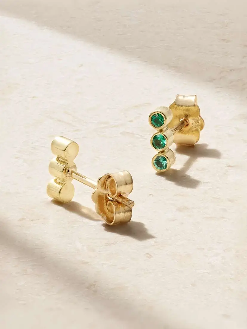 Jennifer Meyer 18-karat Gold Emerald Earrings | Thumbnail 3 Jennifer Meyer 18-karat Gold Emerald Earrings | Thumbnail 3