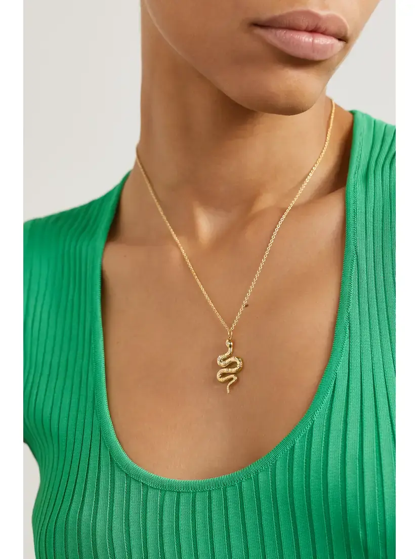 Sydney Evan Snake 14-karat Gold Diamond Necklace | Thumbnail 2 Sydney Evan Snake 14-karat Gold Diamond Necklace | Thumbnail 2