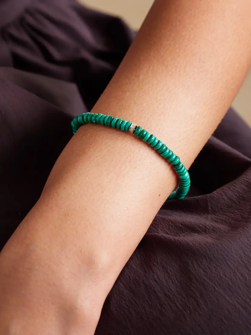 Mateo 14-karat Gold, Malachite And Diamond Bracelet - Green | Thumbnail 2 Mateo 14-karat Gold, Malachite And Diamond Bracelet - Green | Thumbnail 2