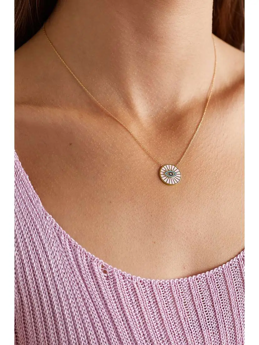 L’Atelier Nawbar Spiral Eye 18-karat Gold, Enamel And Diamond Necklace | Thumbnail 2 L’Atelier Nawbar Spiral Eye 18-karat Gold, Enamel And Diamond Necklace | Thumbnail 2