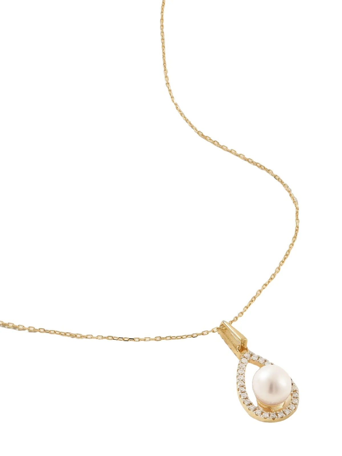 14-karat Gold, Pearl And Diamond Necklace - Neutrals 14-karat Gold, Pearl And Diamond Necklace - Neutrals