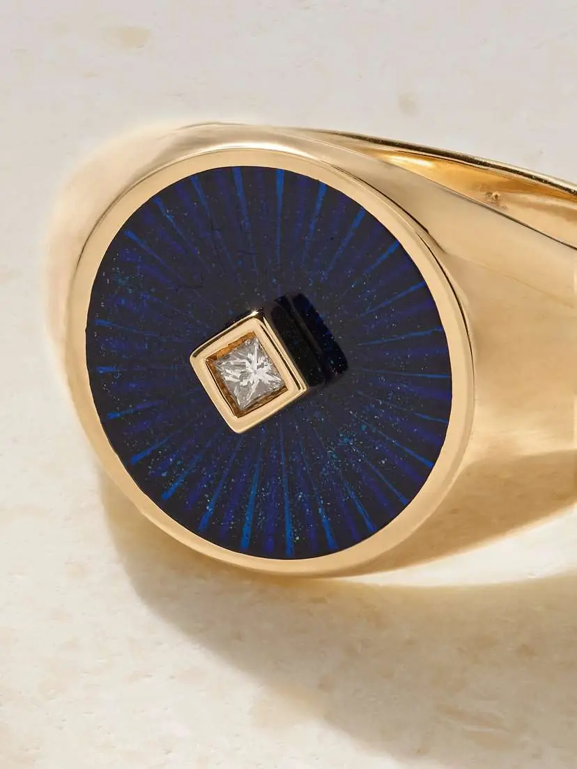 L’Atelier Nawbar Radiate Eternity 18-karat Gold, Enamel And Diamond Signet Ring | Thumbnail 5 L’Atelier Nawbar Radiate Eternity 18-karat Gold, Enamel And Diamond Signet Ring | Thumbnail 5
