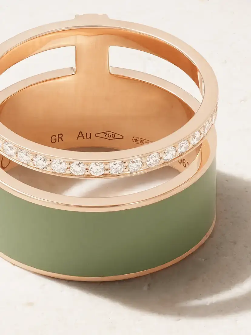Repossi Berbere Chromatic 18-karat Rose Gold, Enamel And Diamond Ring | Thumbnail 5 Repossi Berbere Chromatic 18-karat Rose Gold, Enamel And Diamond Ring | Thumbnail 5