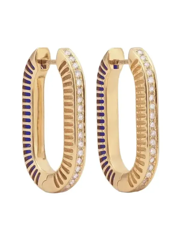 Lock Ray Large 18-karat Gold, Lapis Lazuli And Diamond Earrings