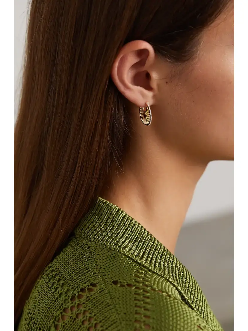 L’Atelier Nawbar Flat Ray Large 18-karat Gold Diamond Hoop Earrings | Thumbnail 2