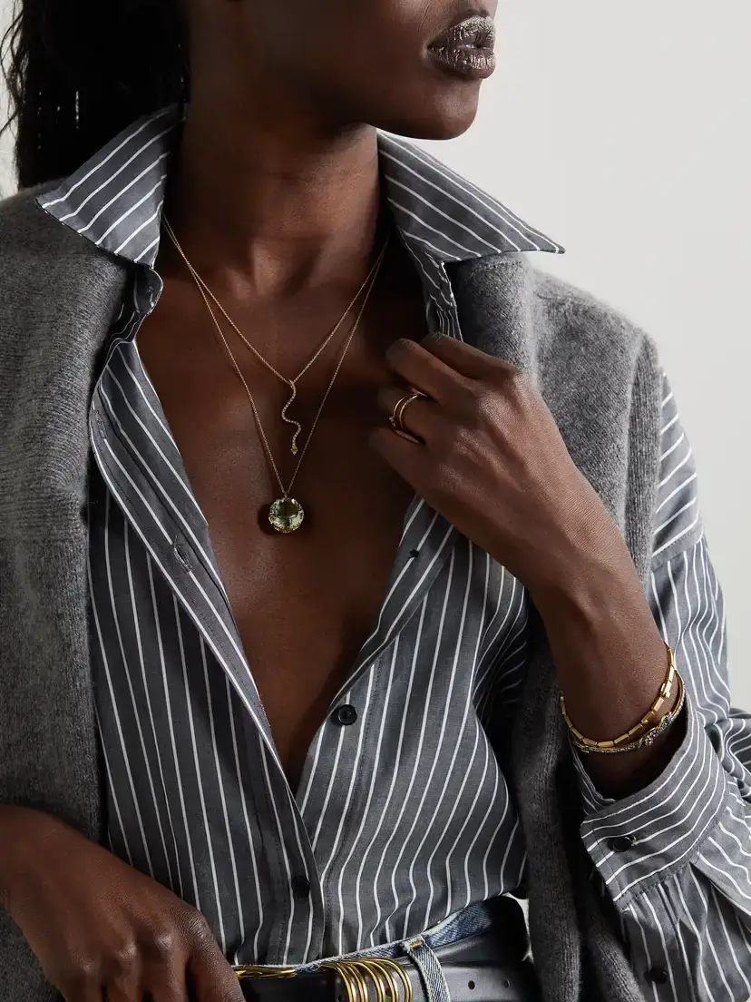 Ileana Makri Crown 18-karat Gold Amethyst Necklace | Thumbnail 5