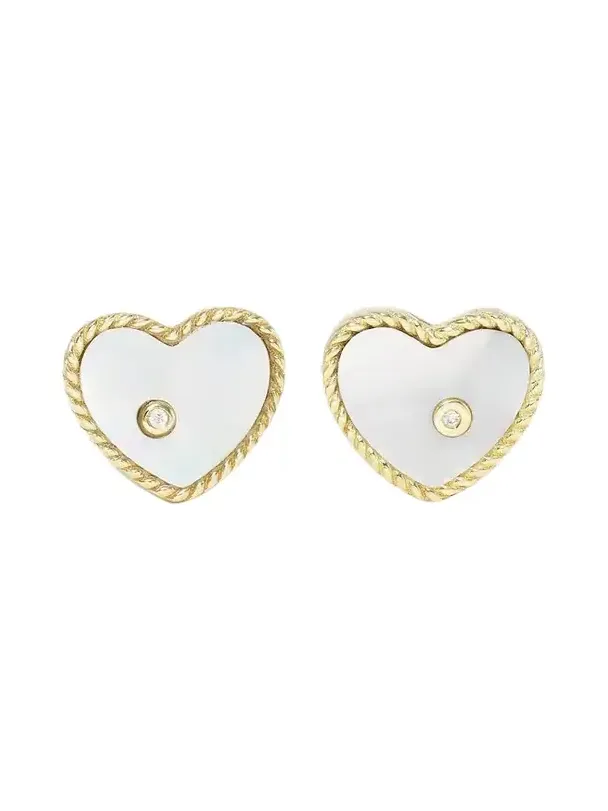 9-karat Gold, Mother-of-pearl And Diamond Earrings - White 9-karat Gold, Mother-of-pearl And Diamond Earrings - White