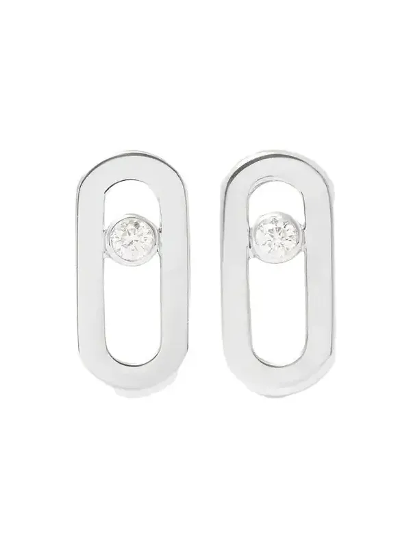 Move Uno 18-karat White Gold Diamond Earrings Move Uno 18-karat White Gold Diamond Earrings