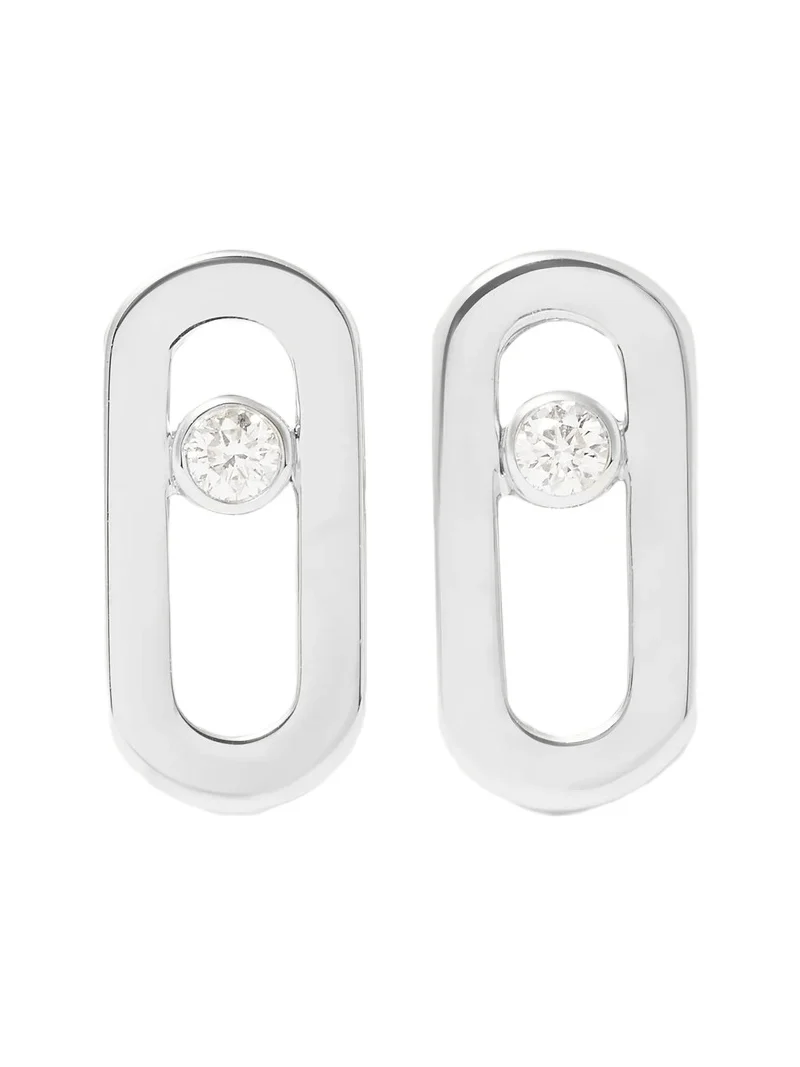Move Uno 18-karat White Gold Diamond Earrings
