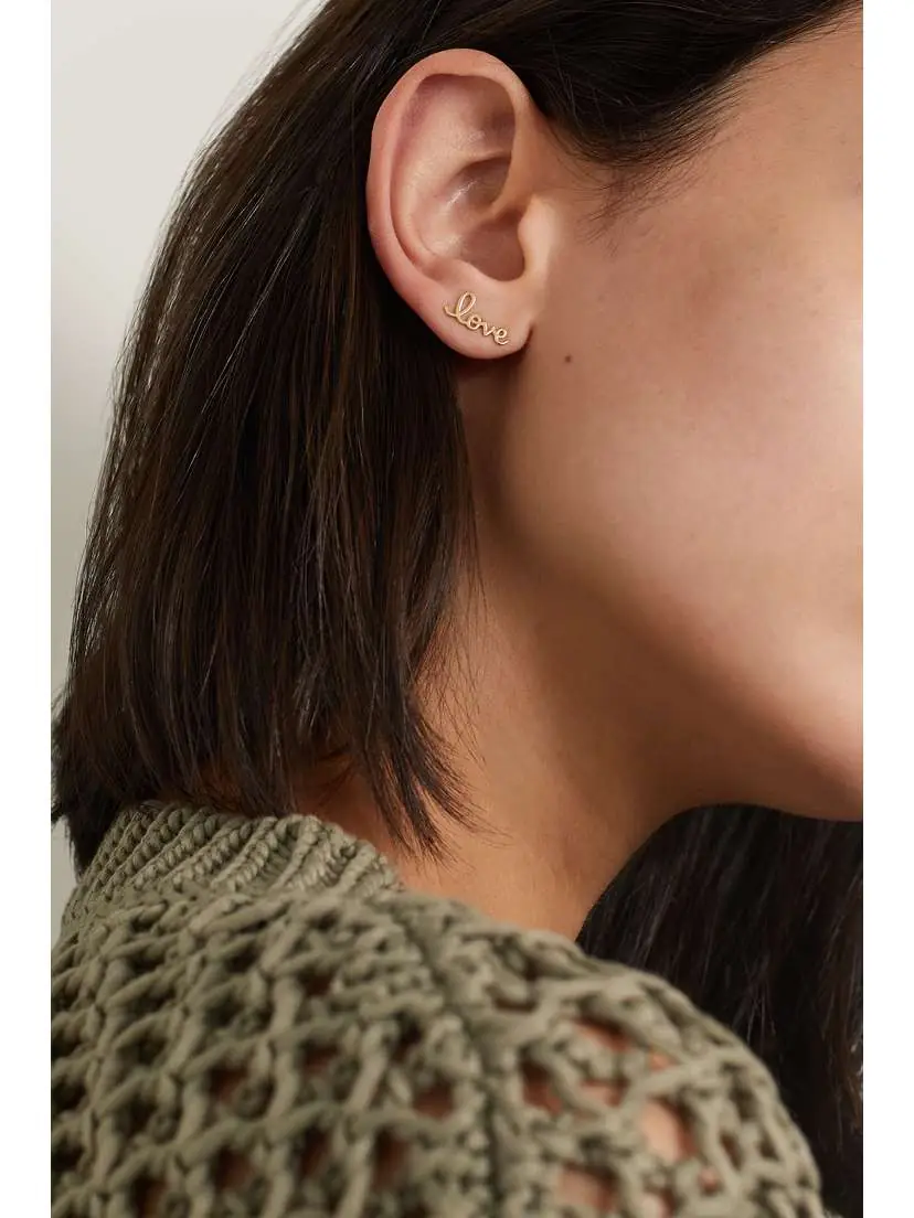 Sydney Evan Tiny Pure Love 14-karat Gold Earrings | Thumbnail 2 Sydney Evan Tiny Pure Love 14-karat Gold Earrings | Thumbnail 2