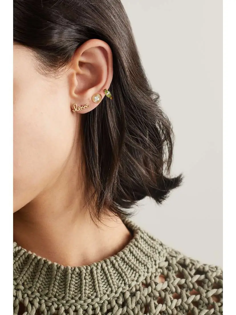 Sydney Evan Tiny Pure Love 14-karat Gold Earrings | Thumbnail 4 Sydney Evan Tiny Pure Love 14-karat Gold Earrings | Thumbnail 4