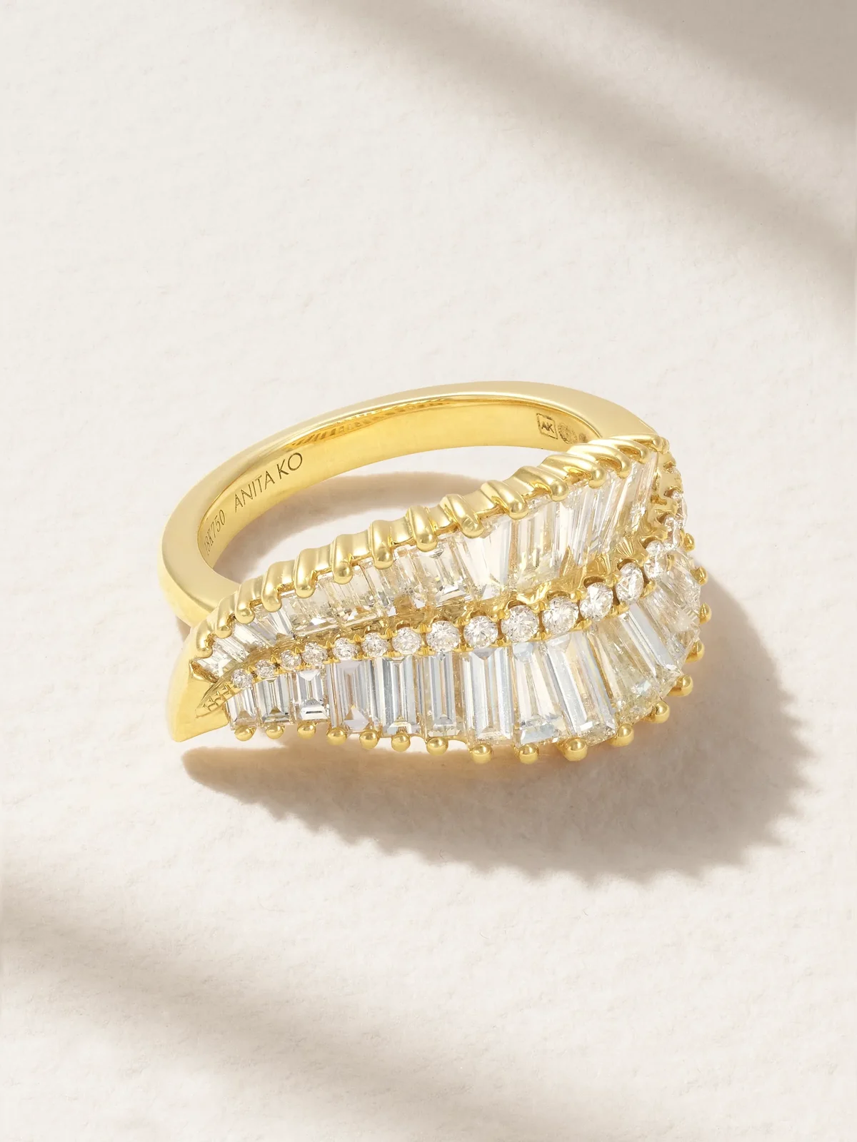 Palm Leaf 18-karat Gold Diamond Ring