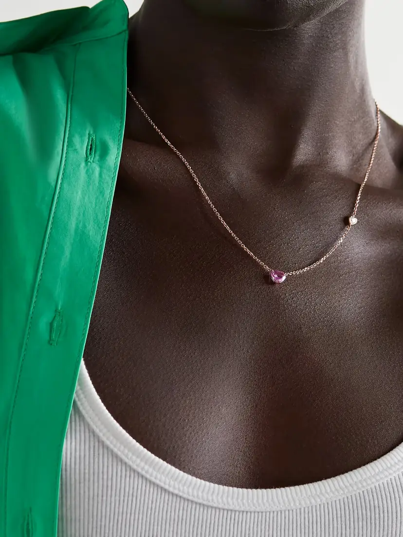 Anita Ko 18-karat Rose Gold, Sapphire And Diamond Necklace - Pink | Thumbnail 2 Anita Ko 18-karat Rose Gold, Sapphire And Diamond Necklace - Pink | Thumbnail 2