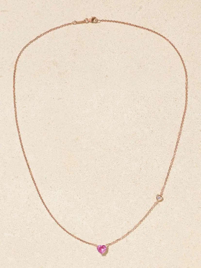 Anita Ko 18-karat Rose Gold, Sapphire And Diamond Necklace - Pink | Thumbnail 4 Anita Ko 18-karat Rose Gold, Sapphire And Diamond Necklace - Pink | Thumbnail 4
