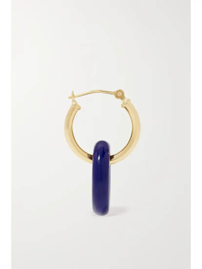Mateo Donut 14-karat Gold Lapis Lazuli Hoop Earrings | Thumbnail 3 Mateo Donut 14-karat Gold Lapis Lazuli Hoop Earrings | Thumbnail 3