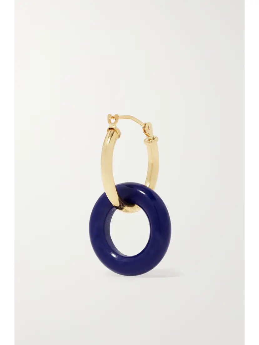 Mateo Donut 14-karat Gold Lapis Lazuli Hoop Earrings | Thumbnail 4 Mateo Donut 14-karat Gold Lapis Lazuli Hoop Earrings | Thumbnail 4