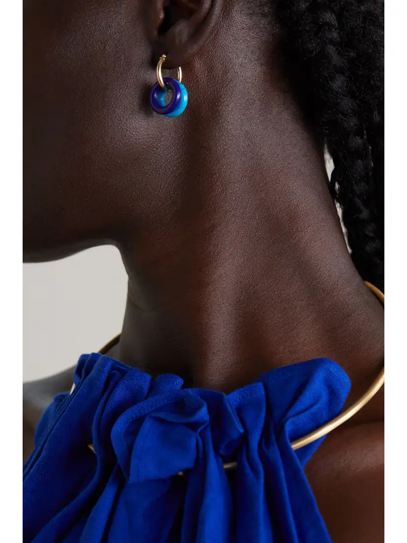 Mateo Donut 14-karat Gold Lapis Lazuli Hoop Earrings | Thumbnail 6 Mateo Donut 14-karat Gold Lapis Lazuli Hoop Earrings | Thumbnail 6