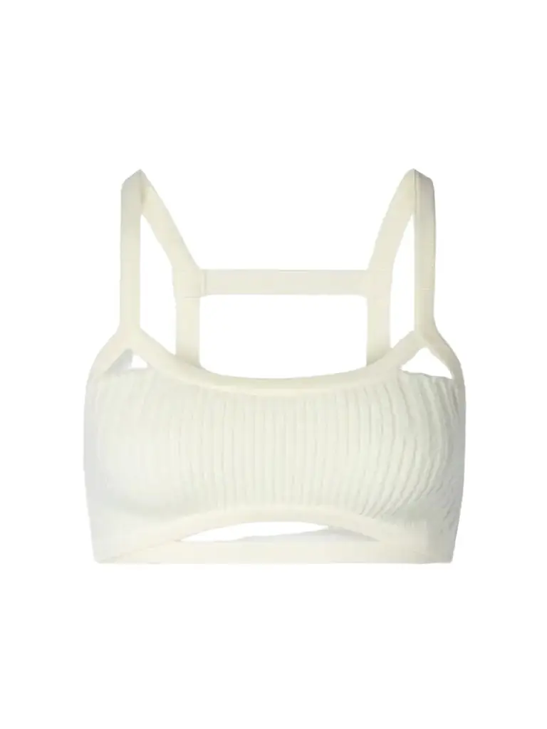 Jacquemus Le Bandeau Bellinu Cutout Ribbed-knit Bralette | Image 1 Jacquemus Le Bandeau Bellinu Cutout Ribbed-knit Bralette | Image 1