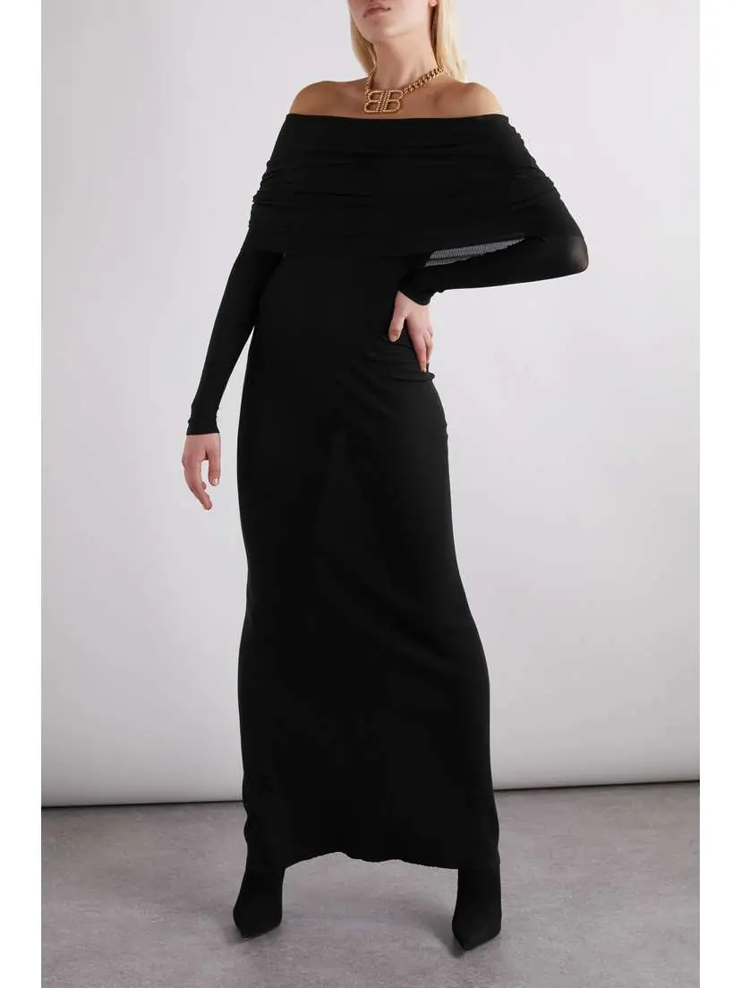 Balenciaga Off-the-shoulder Jersey Maxi Dress | Thumbnail 3 Balenciaga Off-the-shoulder Jersey Maxi Dress | Thumbnail 3