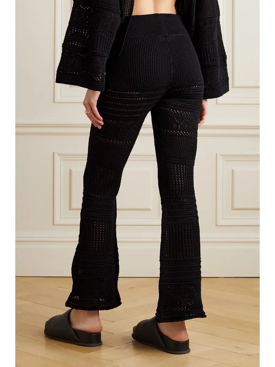Stella McCartney + Net Sustain Crocheted Organic Cotton Flared Pants | Thumbnail 4 Stella McCartney + Net Sustain Crocheted Organic Cotton Flared Pants | Thumbnail 4