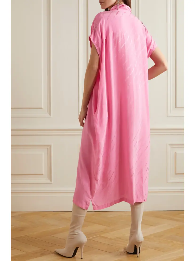Balenciaga Silk Crepe De Chine-jacquard Maxi Shirt Dress | Thumbnail 3 Balenciaga Silk Crepe De Chine-jacquard Maxi Shirt Dress | Thumbnail 3