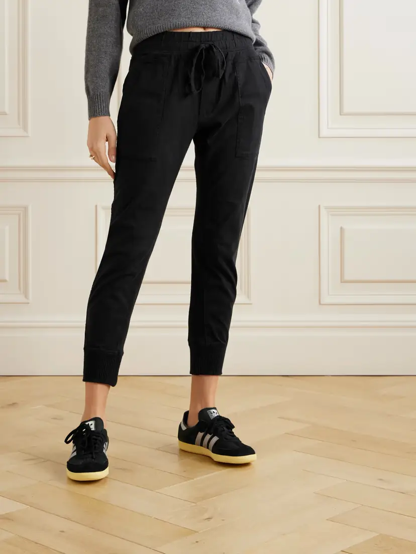 James Perse Jersey-trimmed Cotton-gabardine Track Pants | Thumbnail 3
