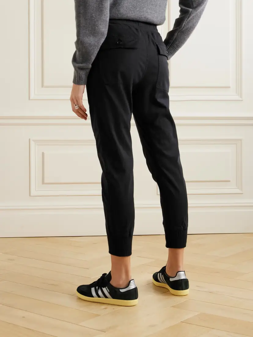 James Perse Jersey-trimmed Cotton-gabardine Track Pants | Thumbnail 4