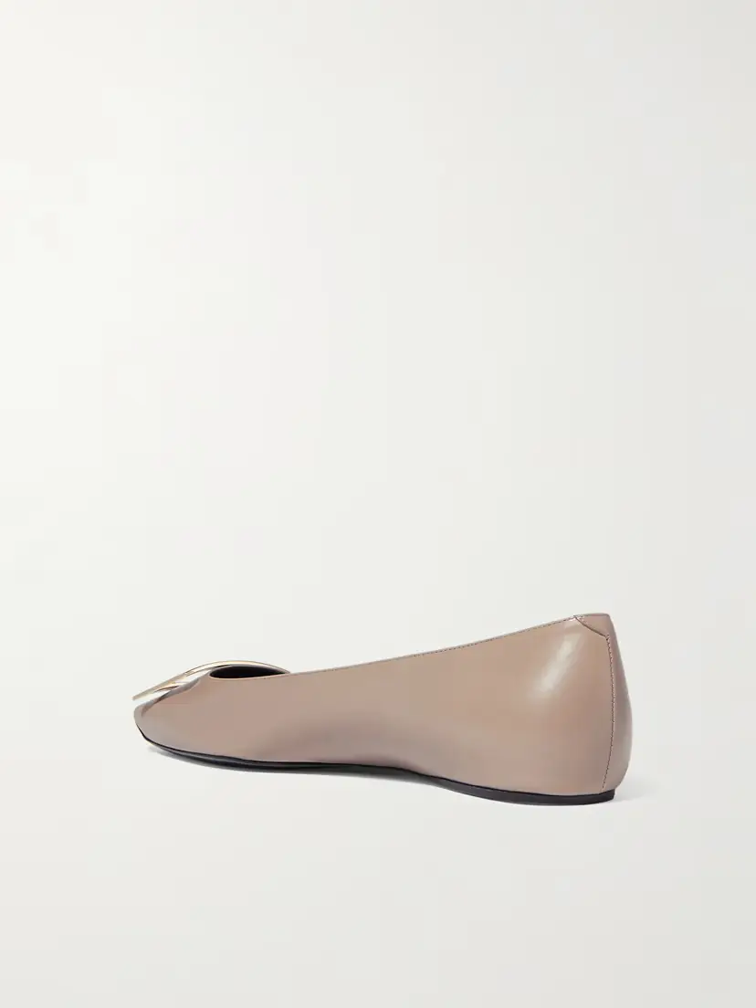 Roger Vivier Quadrata Trompette Embellished Leather Ballet Flats | Thumbnail 3 Roger Vivier Quadrata Trompette Embellished Leather Ballet Flats | Thumbnail 3