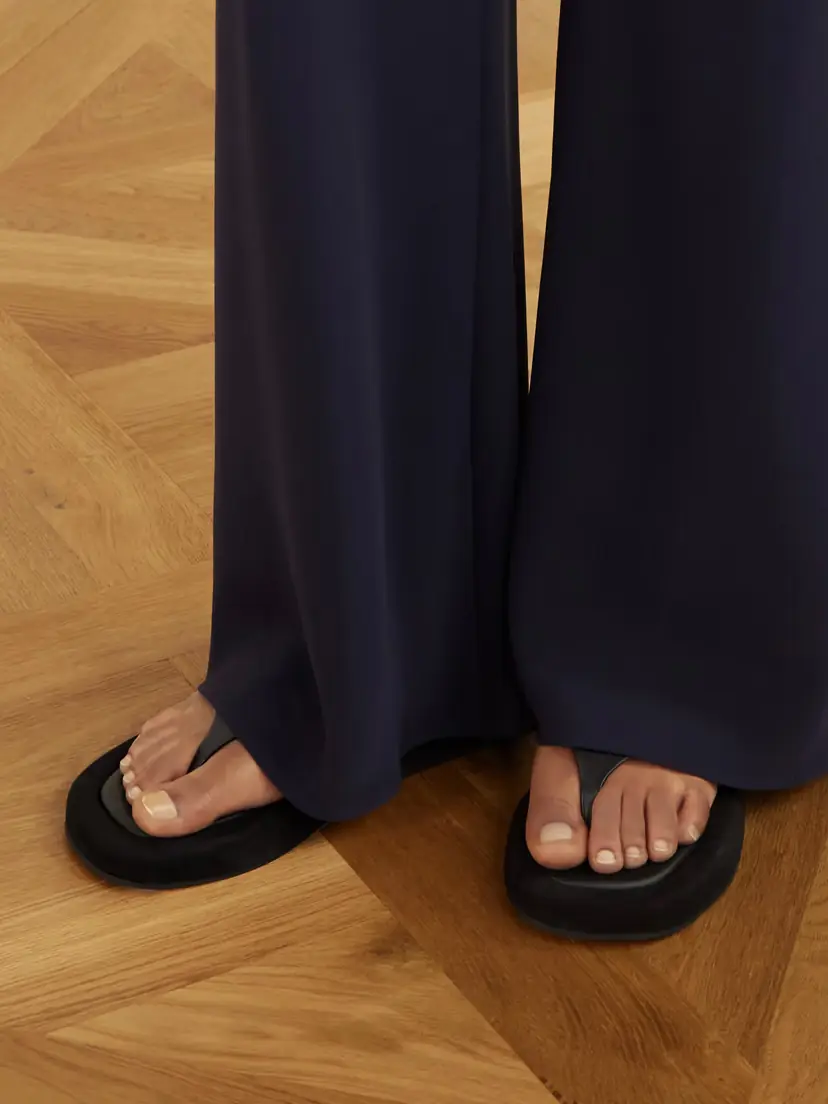 The Row Ginza Leather And Suede Platform Flip Flops | Thumbnail 2