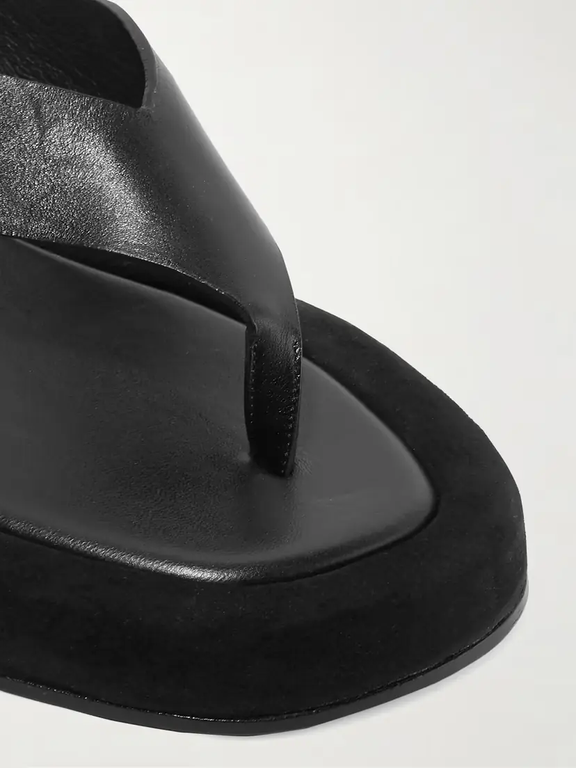 The Row Ginza Leather And Suede Platform Flip Flops | Thumbnail 4