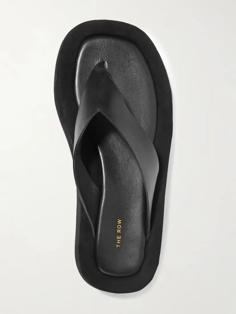 The Row Ginza Leather And Suede Platform Flip Flops | Thumbnail 5