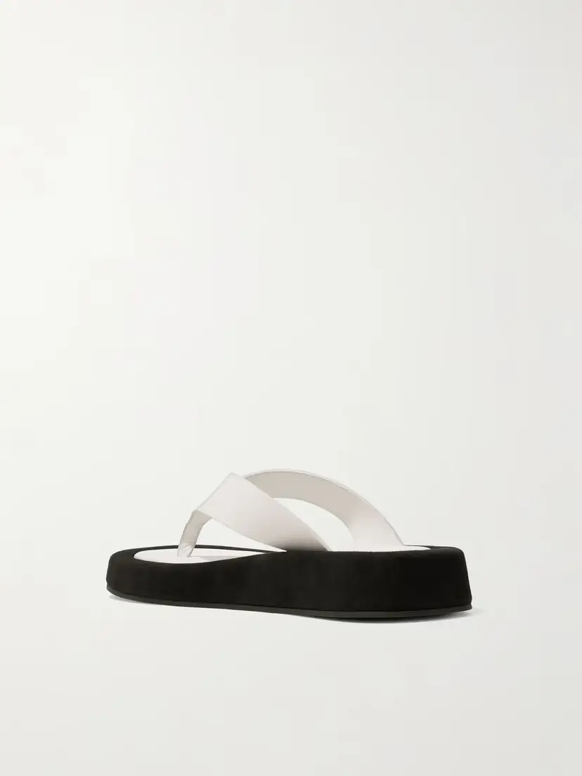 The Row Ginza Two-tone Leather And Suede Platform Flip Flops | Thumbnail 3 The Row Ginza Two-tone Leather And Suede Platform Flip Flops | Thumbnail 3