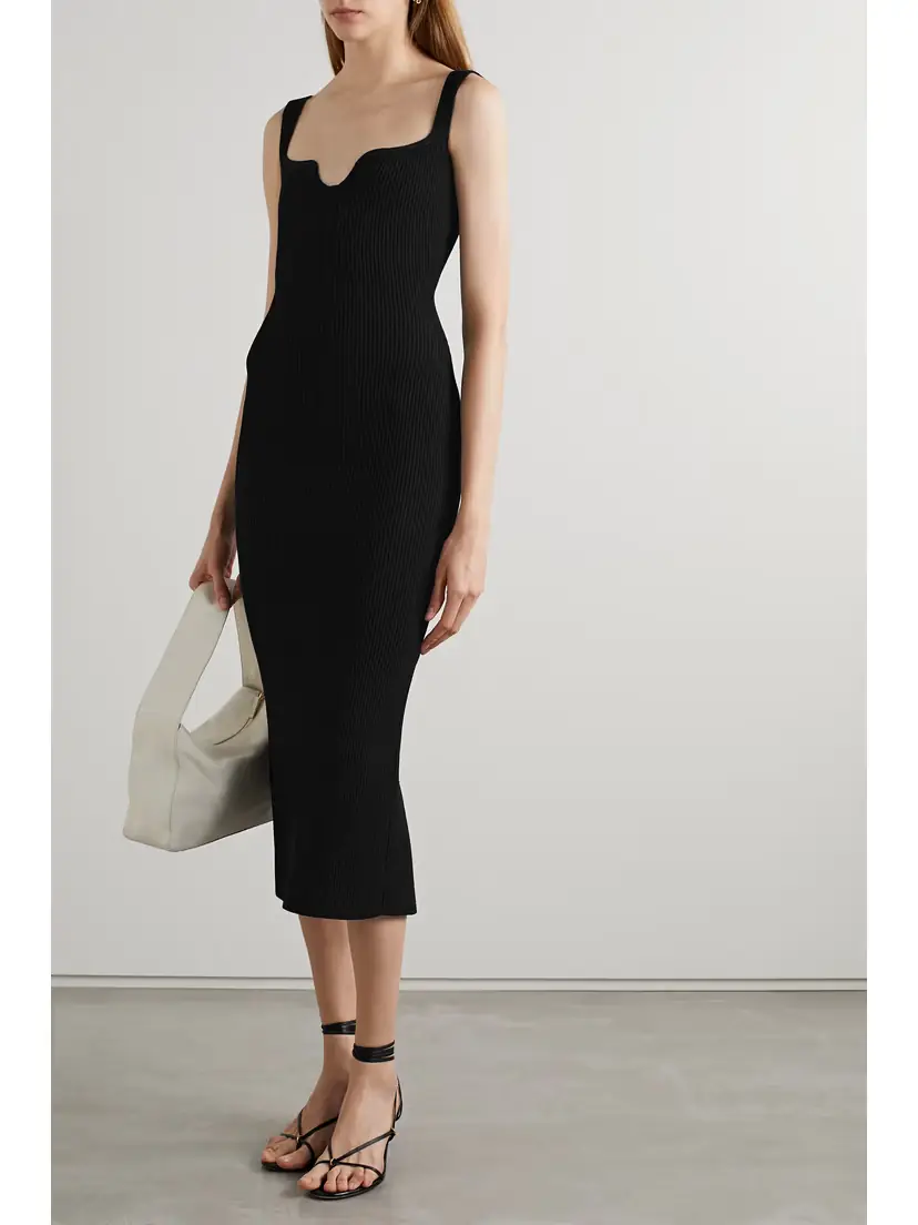 Khaite Nina Ribbed-knit Midi Dress | Thumbnail 2